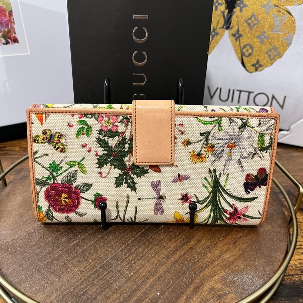 Gucci Floral Beige and Tan Wallet - Picture 3 of 9